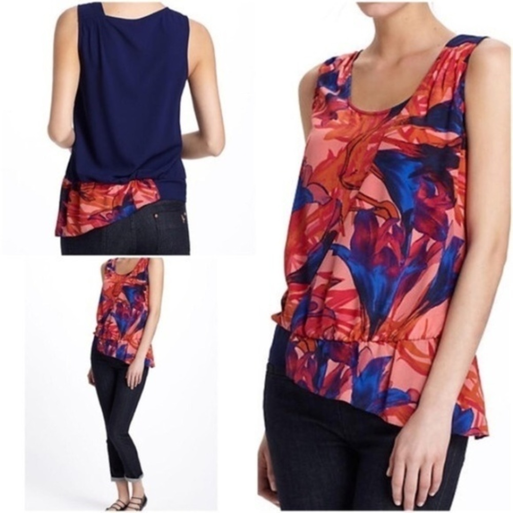 Anthropologie layered top chiffon Asymmetrical 10​